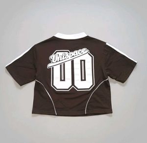 Retro Varsity V-Neck Crop Top