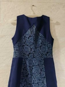 Navy Lace Panel Dress