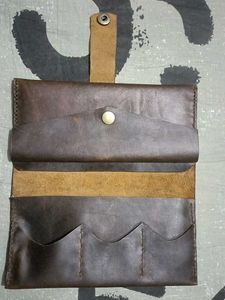 Camel Leather Flip Wallet | GL Clutch