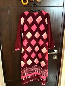 Maroon &amp; Pink Kurta