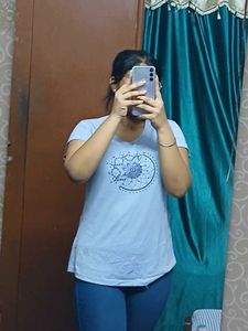 Blue Printed T-Shirt