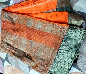 Elegant Orange Saree