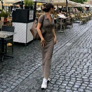 Brand New (Newme) Solid Slit Ribbed Dress