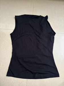 Ruched Black Top
