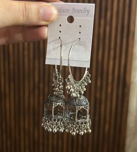 Silver Jhumka Earrings