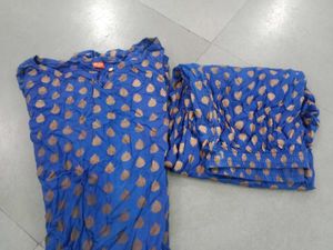 Blue & Gold Kurta Set