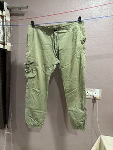 Olive Green Cargo Joggers