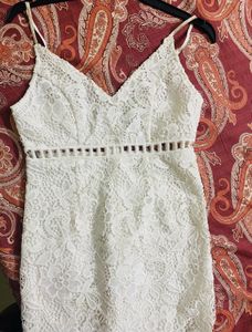 White Crochet Forever 21 Dress