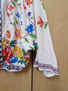 Floral Print Wrap Top