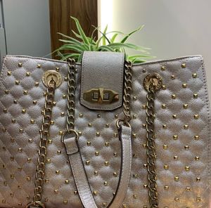 ALDO Stylish Silver &amp; Gold Tone Tote Bag