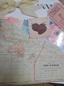 Set Of 9 Vintage Scrapbook Stickers.