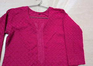 Pink Embroidered Kurta