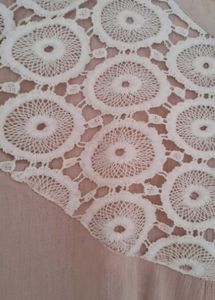 Vintage Peach Kurti With Crochet Detailing