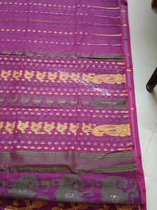 Elegant Purple &amp; Green Sari