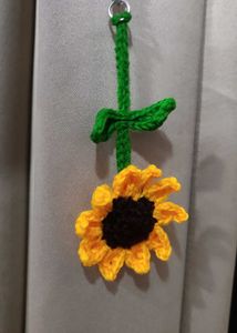 Crochet Sunflower Keychain