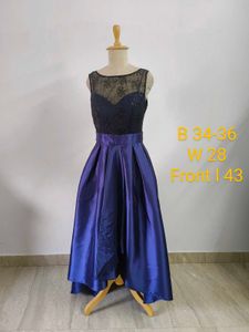 Navy Blue High Low Gown