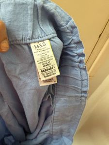 Light Blue Linen Wide Leg Pants