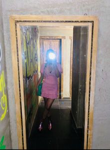 Pink Ruffle Mini Dress