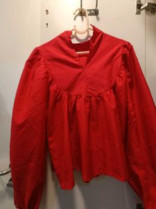 Red Long Sleeve Top