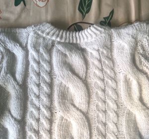 Cozy White Cable Knit Sweater