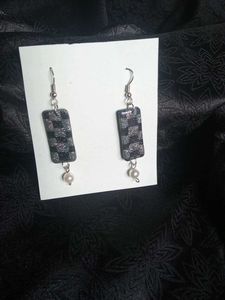 Handmade Geometric Pearl Drop Earrings