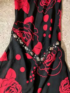 Black Pinteresty Sequin Detail Floral Dress