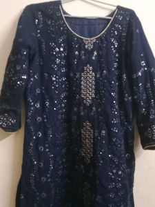 Elegant Navy Blue Kurta Set