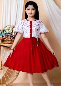 Girls Red & White Polka Dot Dress