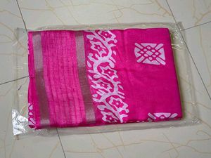 Elegant Pink Synthetic Saree