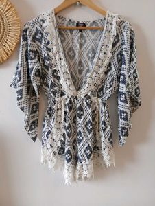 Crochet Trim Boho Playsuit