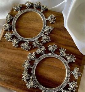 Oxidized Silver Bangles