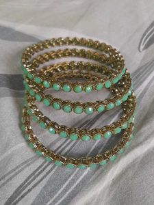 Mint & Gold Bangle Set