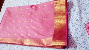 Pink  silk Saree with Blouse