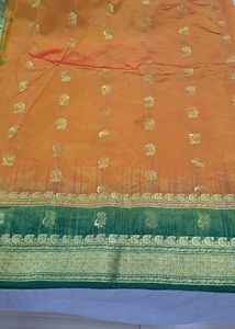 ...Beautiful Silk Saree With Stiched Blouse 34 To