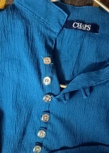Chaps Blue Button Down Tunic