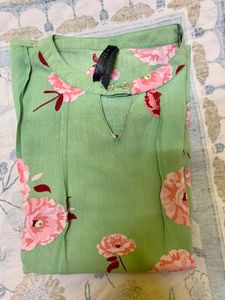 Semi Formal Parrot Green Shirt/Top -Soft Comfort