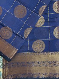 Navy Blue Silk Cotton Saree