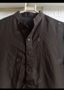 Coffe Brown Worked Kurta Pajama