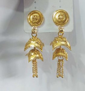 Gold Jhumka Earrings