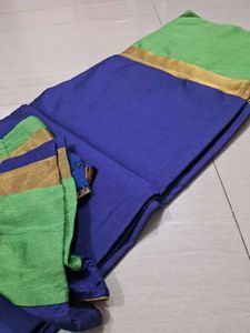 Elegant Blue &amp; Green Saree