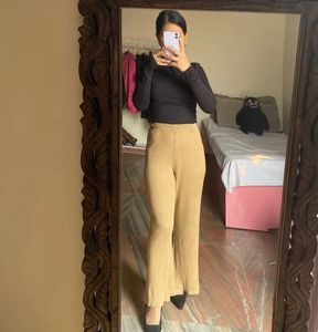 Tan Flared Pants