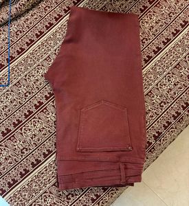 Skinny Maroon Denim Jeans
