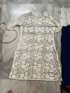 Elegant erode, net Kurta with georgette inner