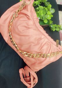 Pink Chain Shoulder Bag