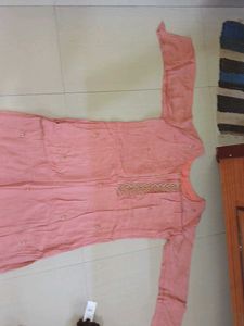 Peach Embroidered Kurti