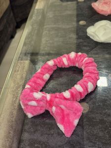 Pink Polka Dot Headband