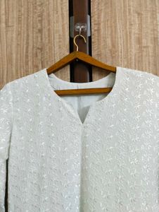 Elegant White Chikankari Kurta for Women 🤍