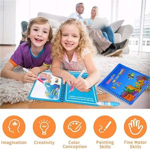 Magic Water Quick Dry Book Water Coloring Book Doodle with Magic Pen Painting Board