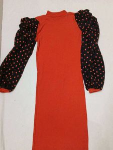 Stylish Orange Midi Dress