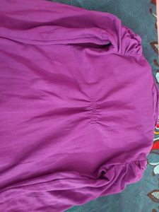 Purple Button-Down Coat for Girls